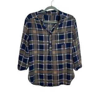 Cals Plaid Popover Blouse
